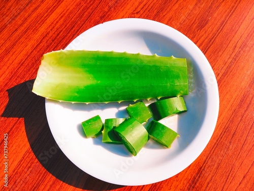 Aloe vera leaf cur sliced stack true-aloe succulent plant cape-aloe barbados-aloe curacao-aloe Chinese-aloe aloespp asphodelaceae gwar patha leaves babosa closeup image photo photo