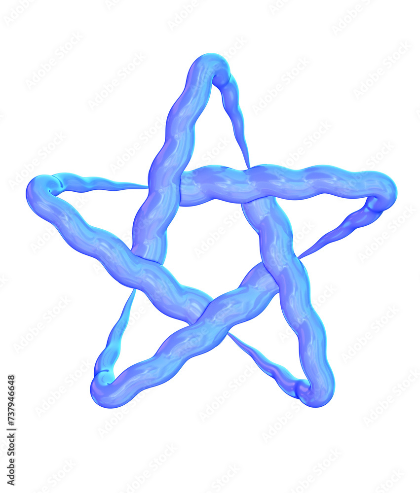 Blue 3d star illustration, isolated on transparent background Blue 3d star illustration, isolated on transparent background