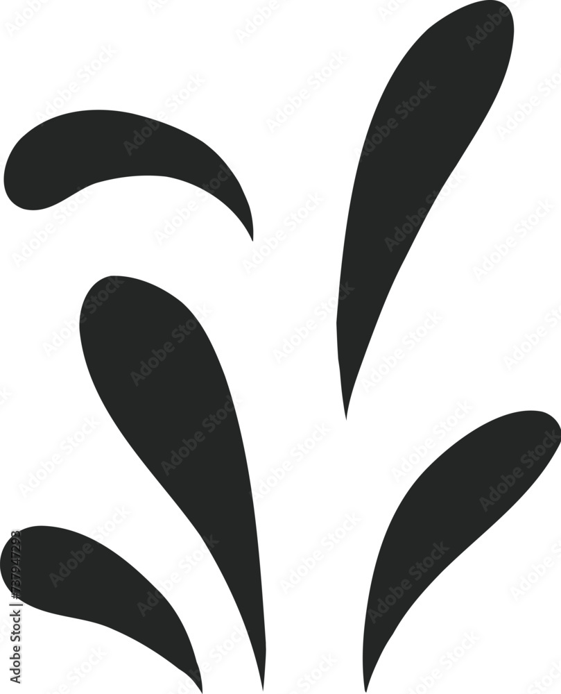 Black water splash. Abstract wet splatter drop for tattoo design, river wave ripple stain splash simple marine environment doodle. Vector isolated. Different dirt or ink shape Black water splash. Abstract wet splatter drop for tattoo design, river wave ripple stain splash simple marine environment doodle. Vector isolated. Different dirt or ink shape