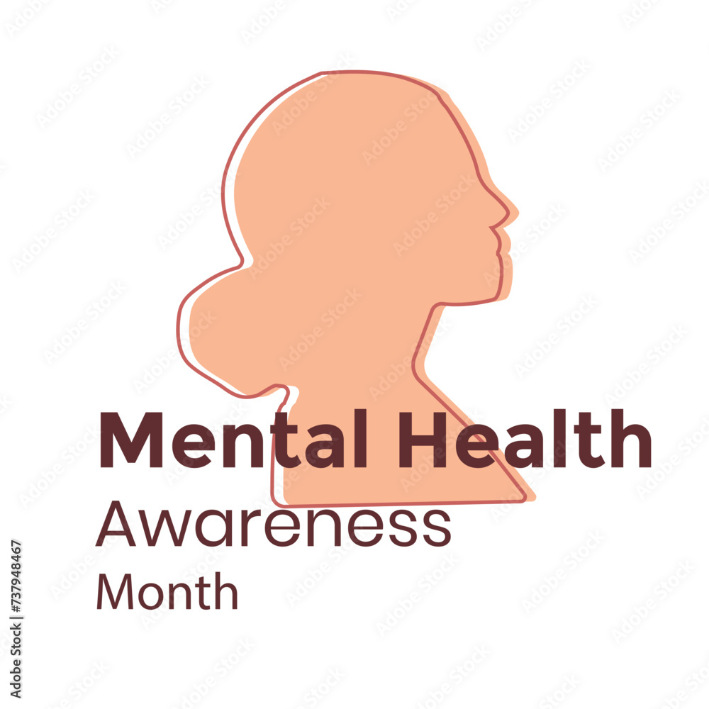 Mental health awareness month poster vector illustration