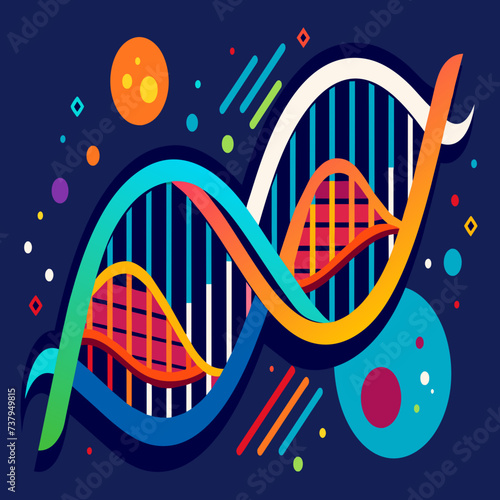 Abstract DNA art resembling a cybernetic organism vektor illustation