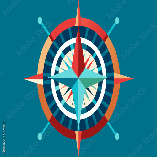 DNA structure integrated into a vintage compass rose vektor illustation