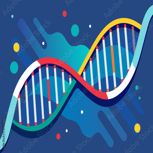 DNA double helix as the framework for a bridge vektor illustation