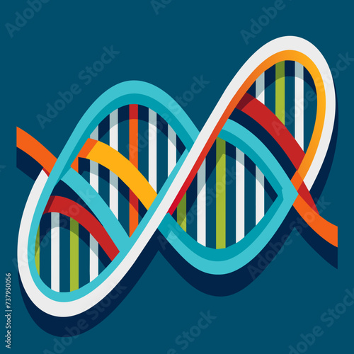 Genetic symbols intertwining to represent heredity vektor illustation