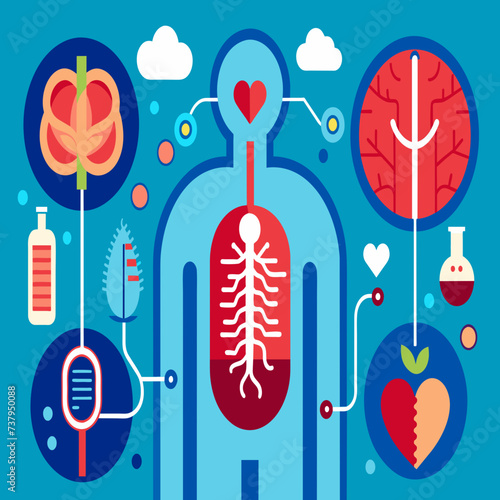 Abstract depictions of the human circulatory system vektor illustation