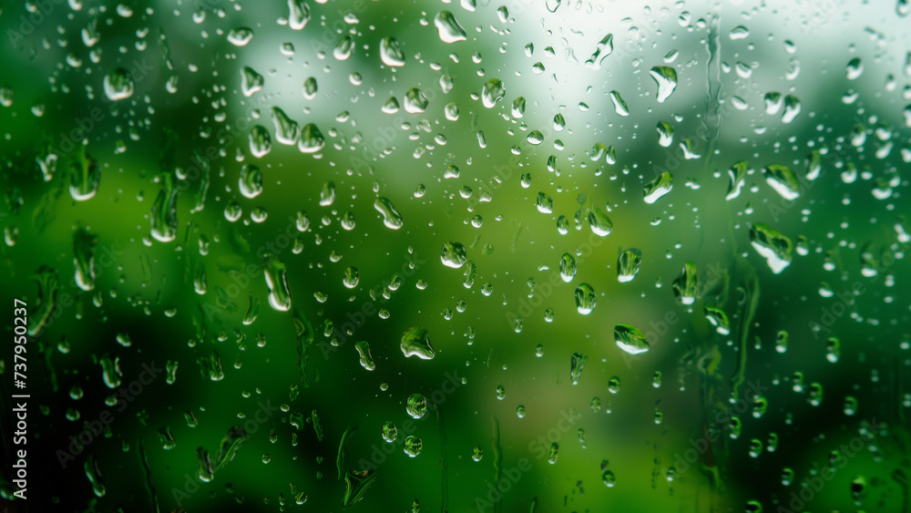 Gentle raindrops tapping against the window