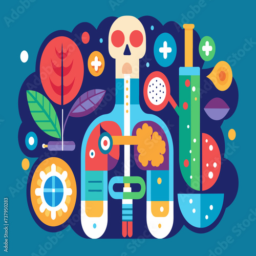 Abstract representations of the human respiratory system vektor illustation