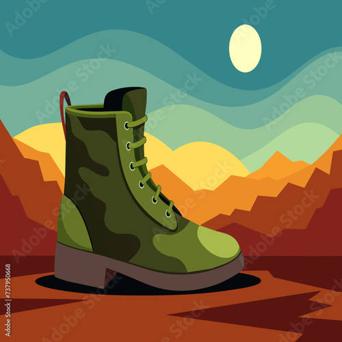 A soldier's boots left on the battlefield vektor illustation