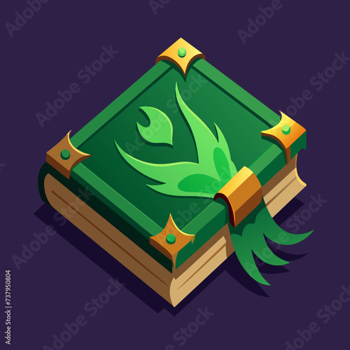 A warlock's spellbook bound in human skin vektor illustation