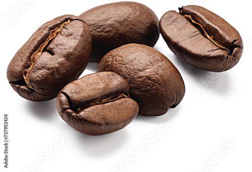Coffee beans isolate on transparent backgrounds.