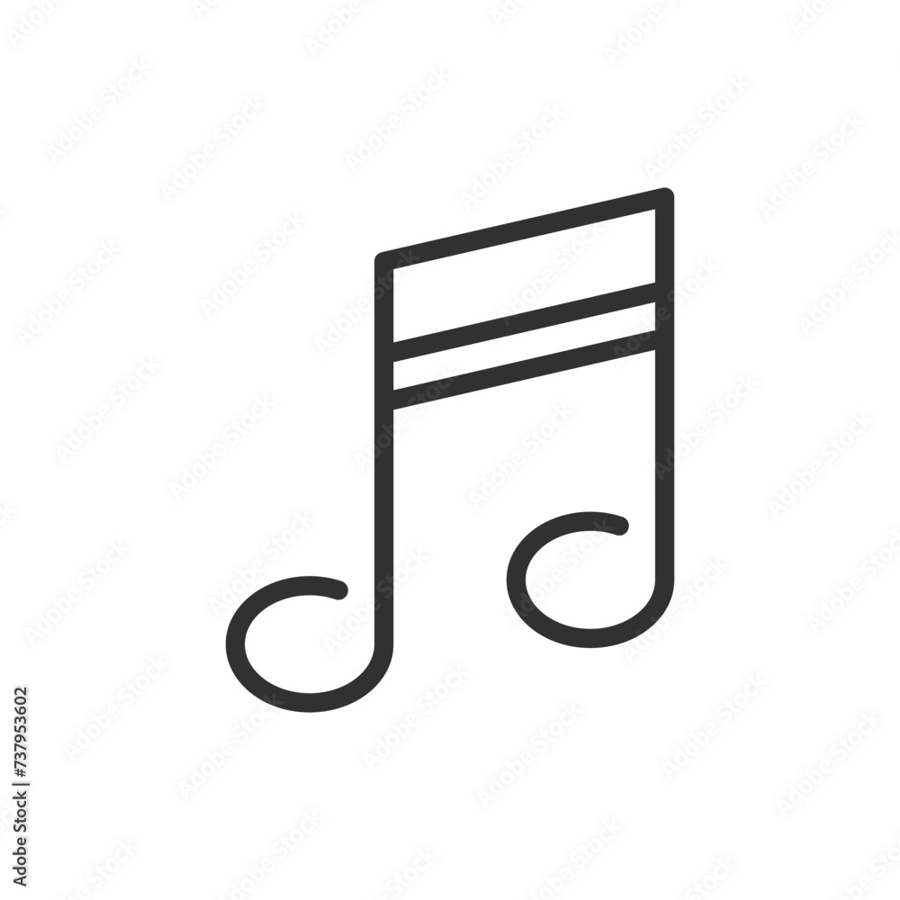 Musical note, linear icon. Line with editable stroke Musical note, linear icon. Line with editable stroke