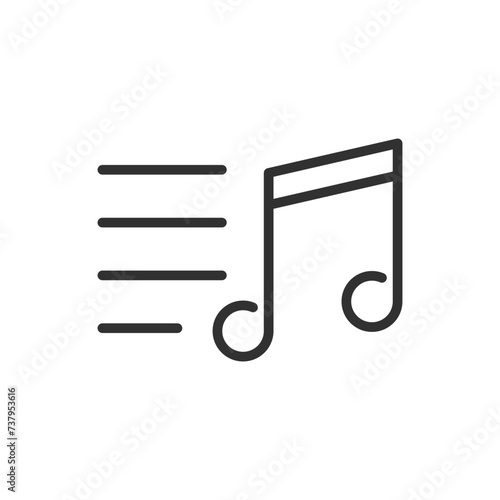Lead sheet, linear icon. Sheet of music. A list of musical works. Line with editable stroke