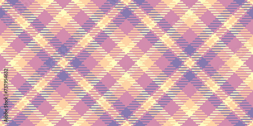 Image check vector textile, bed seamless texture tartan. Decorate background plaid fabric pattern in pink and orange colors.
