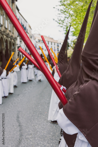 Holy Week Procession with Nazarenes, holy week concept photo