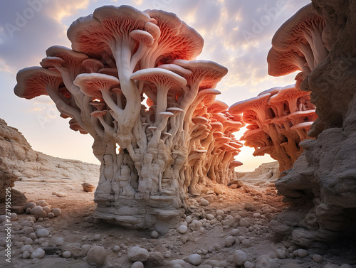 Saudi Arabia, Jazan Province, Mushroom Rocks formation photo