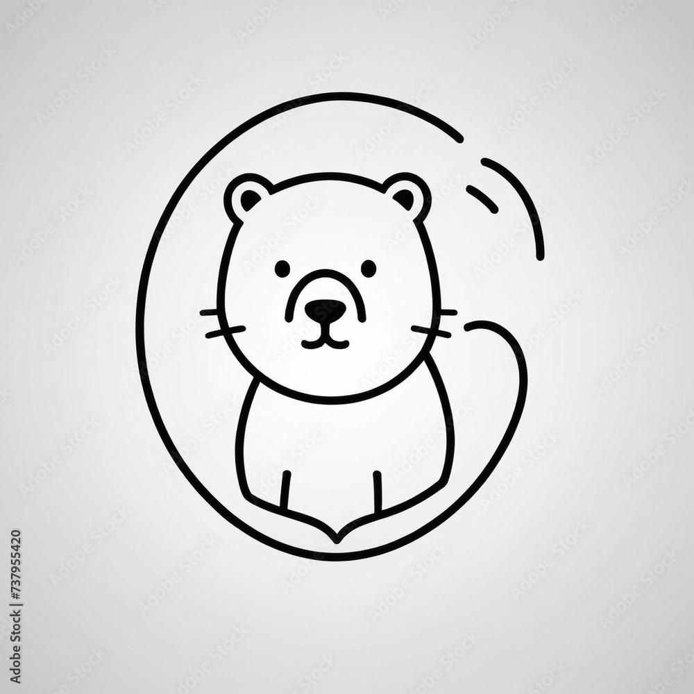 Obraz premium Bold Monochromatic Animal Vector Icon