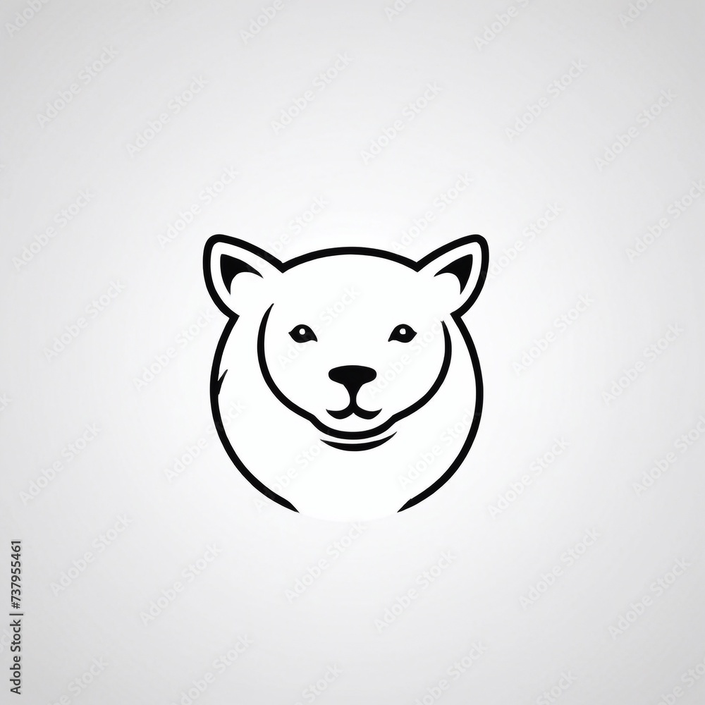 Fototapeta premium Bold Monochromatic Animal Vector Icon