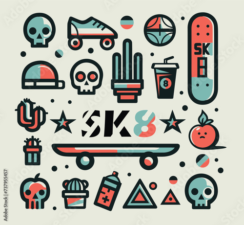 SK8, Skateboard subculture design elements