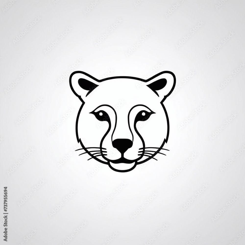 Obraz premium Bold Monochromatic Animal Vector Icon