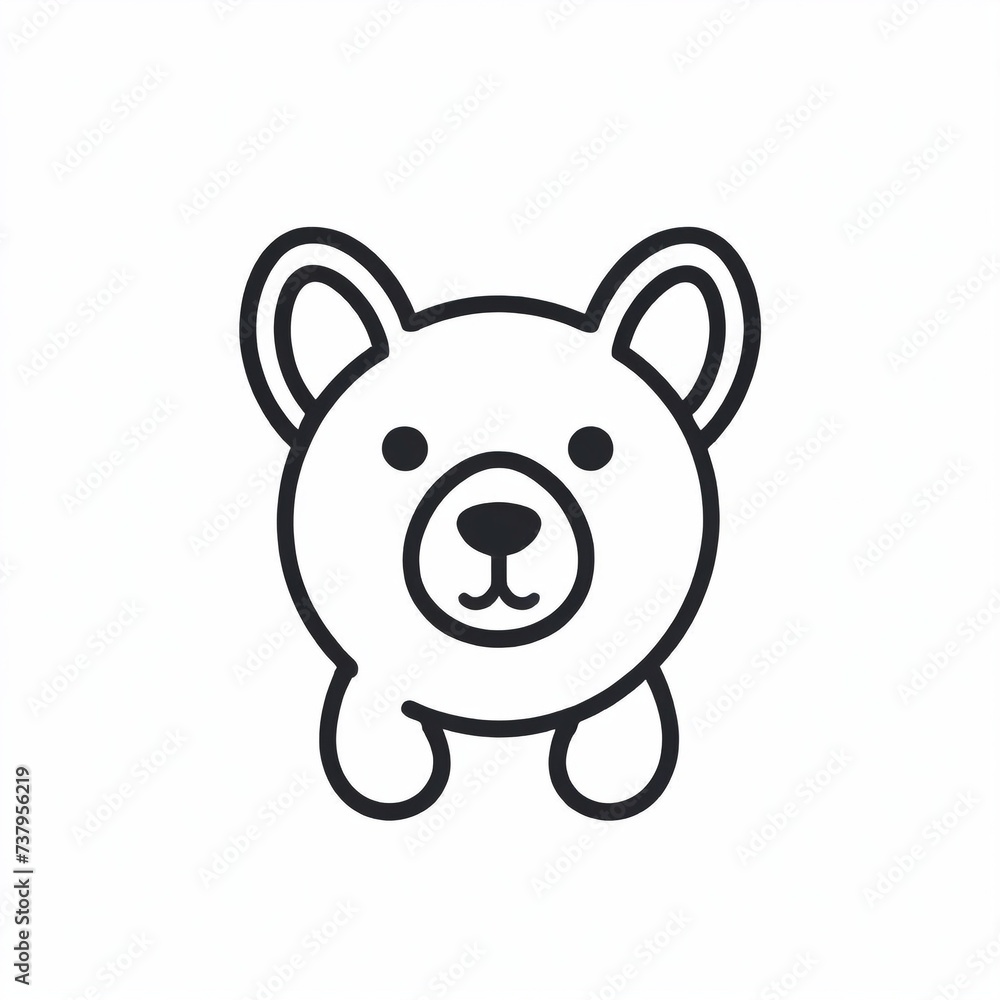 Fototapeta premium Bold Monochromatic Animal Vector Icon