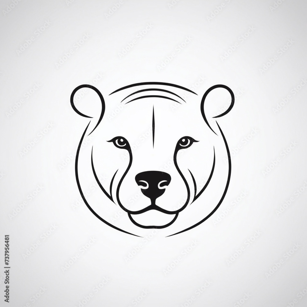 Fototapeta premium Bold Monochromatic Animal Vector Icon
