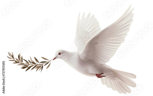 Peace Dove on the Day of Peace On Transparent Background.