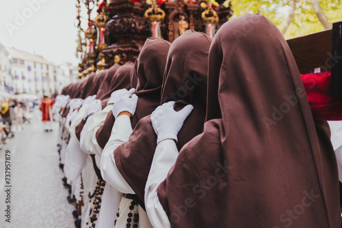 Holy Week Procession with Nazarenes, holy week concept