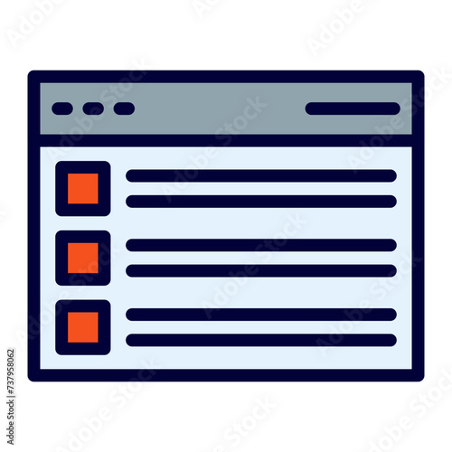 Search Results Line Filled Icon