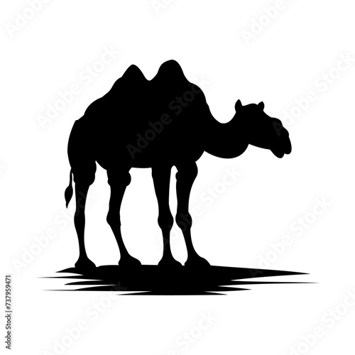 camel silhouette design. simple vector isolated on white background. ai generative