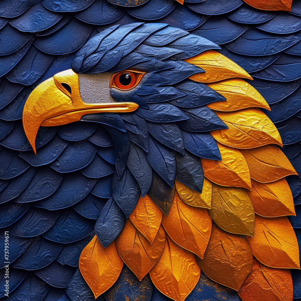 Fototapeta premium eagle as wallpaper pattern seamlessly mergeable, tile, ai generated