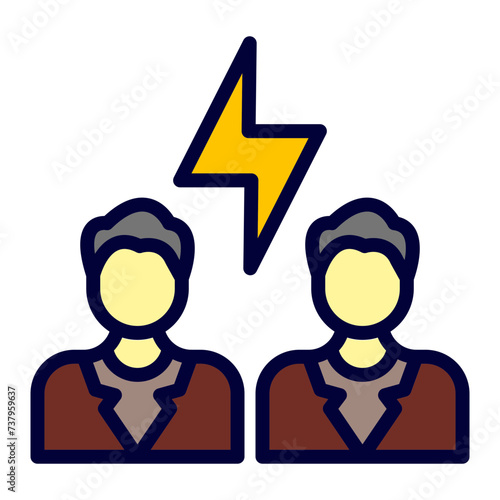 Conflict Line Filled Icon