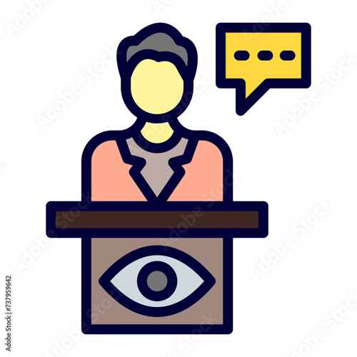 Witness Line Filled Icon