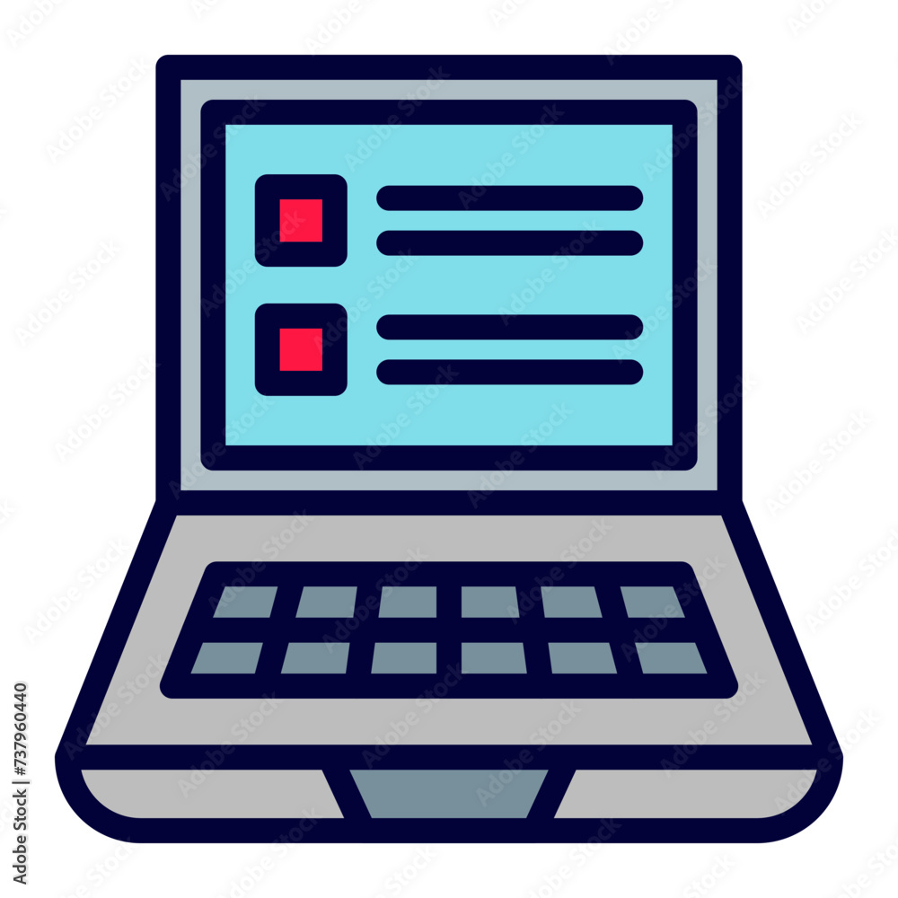 Online Survey Line Filled Icon Online Survey Line Filled Icon
