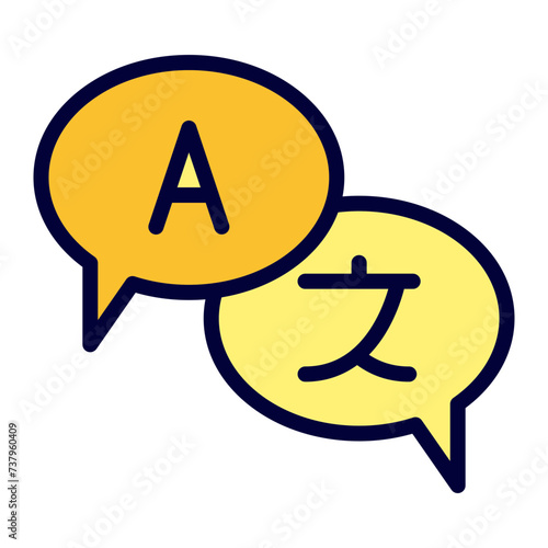 Translation Line Filled Icon 
