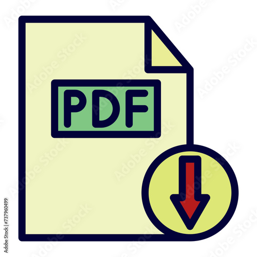 Download PDF Line Filled Icon 