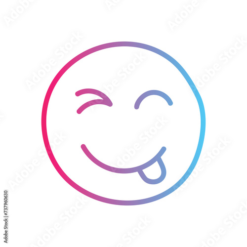 doddle smiley icon with white background vector 