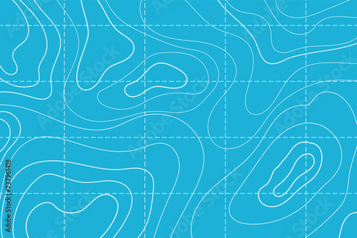 Topographic map with contour line grid water ocean, sea relief, depth. Nautical, cartography abstract area