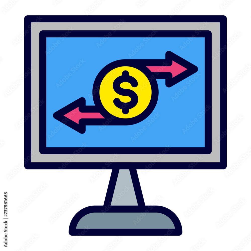 Money Transfer Line Filled Icon Money Transfer Line Filled Icon