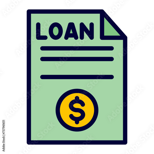 Loan Line Filled Icon 
