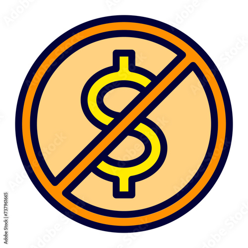 No Money Line Filled Icon 