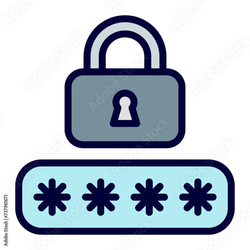Pin Number Line Filled Icon 