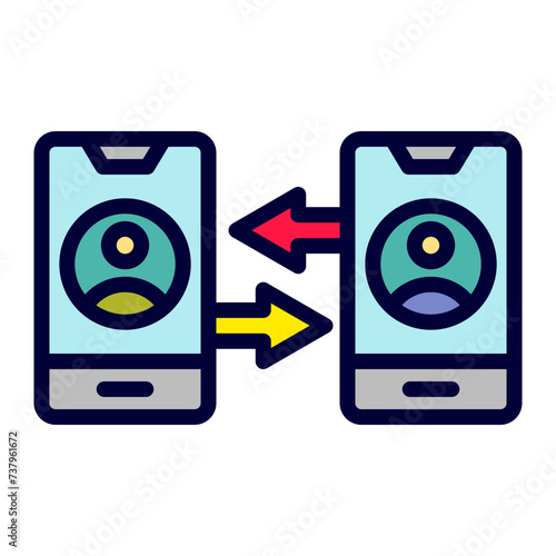 Peer To Peer Line Filled Icon 