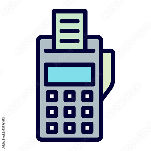 Pos Terminal Line Filled Icon 