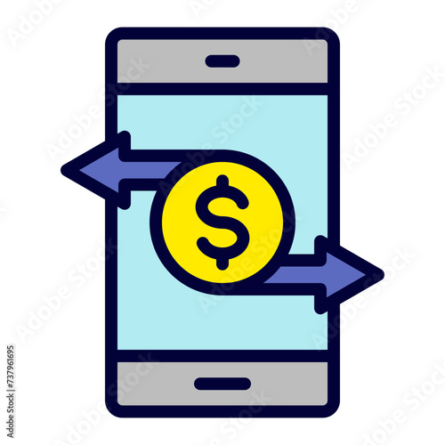 Send Money Line Filled Icon 