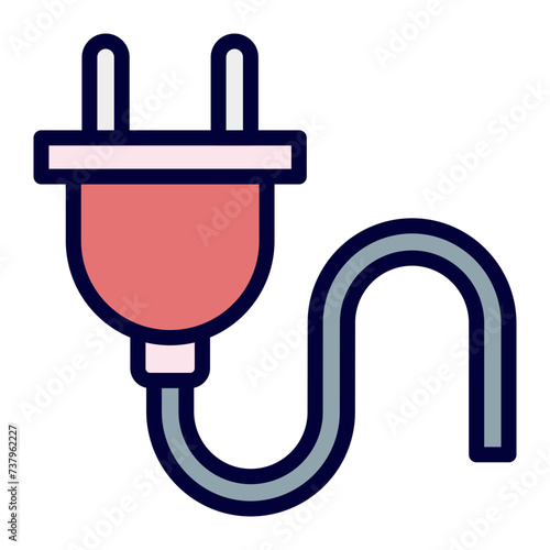 Plug Vector Line Line Filled Icon