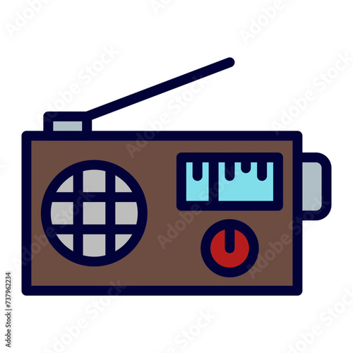 Radio Vector Line Line Filled Icon