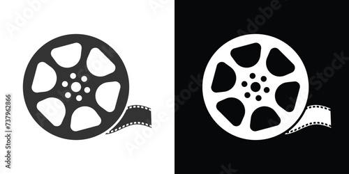 film reel on black and white