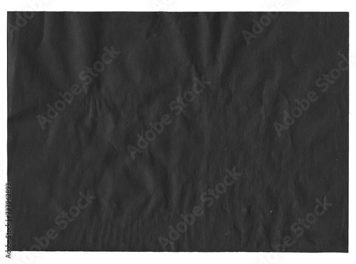 isolated black paper blank sheet on transparent background in png format