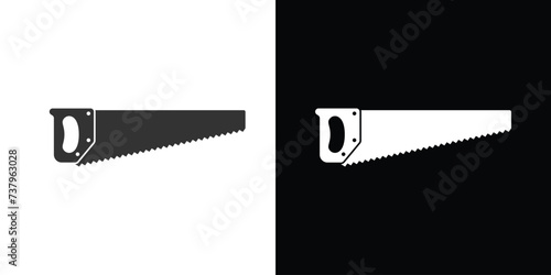 handsaw blade isolated on black and white 