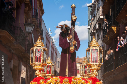 Jesús con la cruz, semana santa de Sevilla, hermandad de San Roque photo